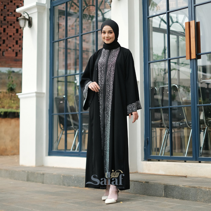 Abaya Hitam Turkey Bahan Kain Saudi