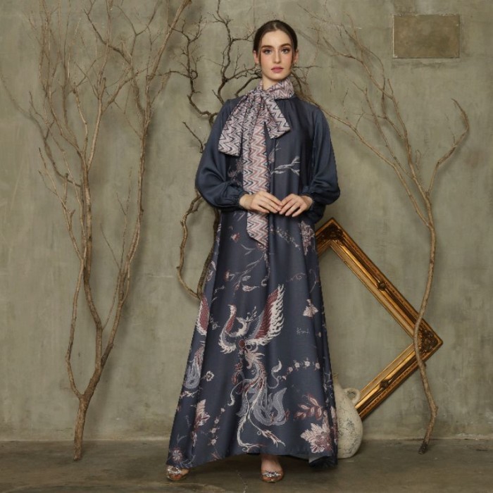 KARIMAKE - Astrapia dress color charcoal Gamis signature Gamis exc