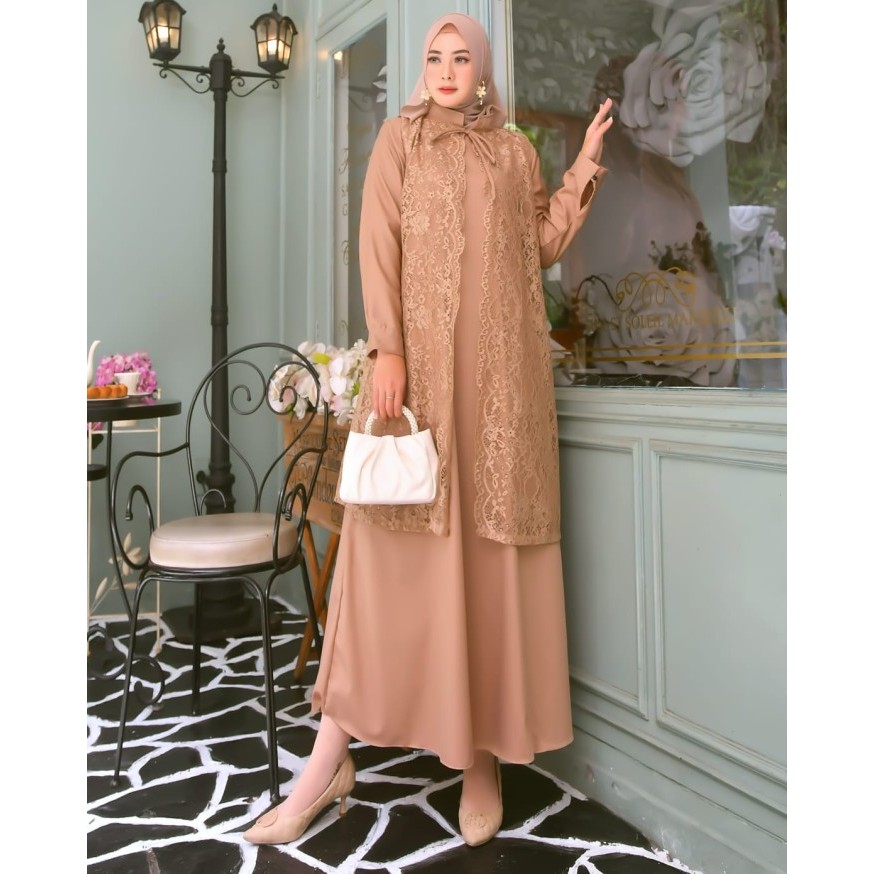 Gamis Jumbo Set Inner Outer Bahan Katun Toyobo LD 120 130 140 cm