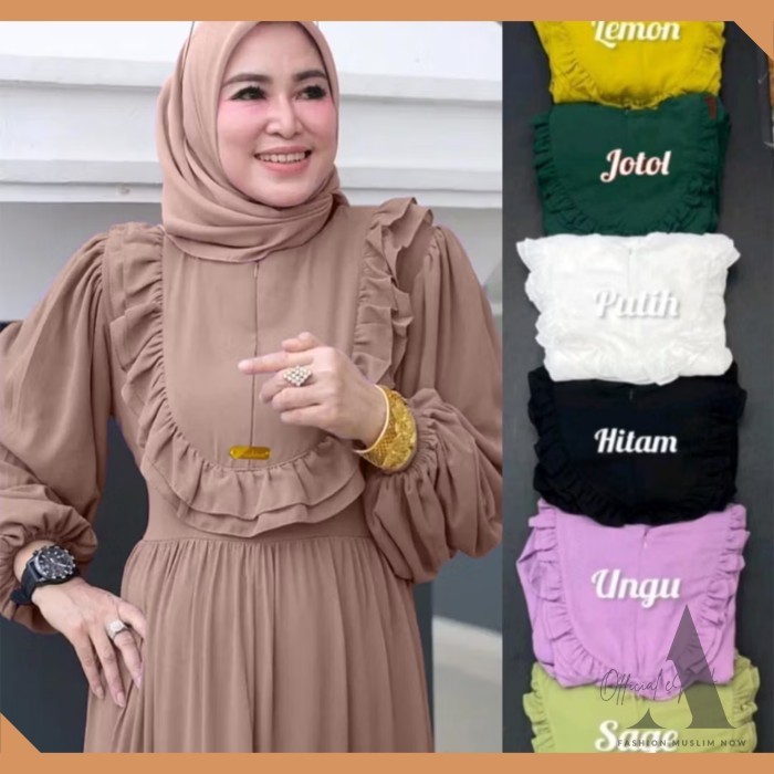 003 Gamis Rempel Dada - Gamis Rempel Jumbo - Gamis Polos Rempel - Gamis Muslimah Syari