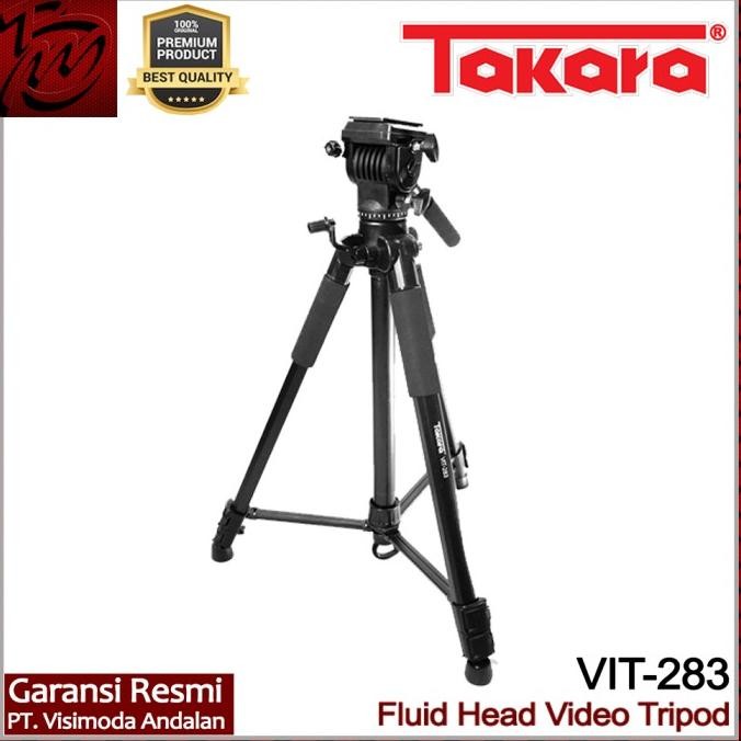 Takara VIT-283 Fluid Head Video Tripod untuk kamera camcorder DSLR HP