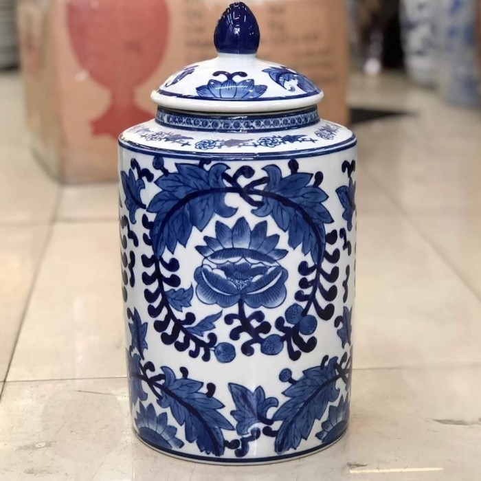 Toples keramik biru putih/ Tochin keramik import