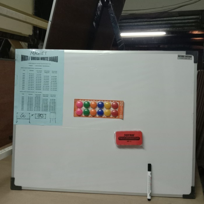 

whiteboard magnet gantung 90 x 120 cm komplit