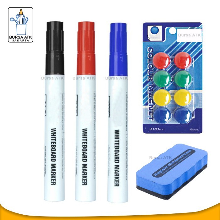 

Papan Tulis Magnetic Whiteboard Gantung 90x180 Spidol H,M,B MGT, Hpsn