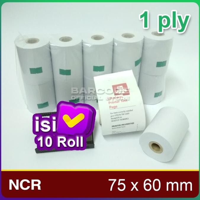 

Sale ( 1 Slop / Pack ) Kertas Struk Kasir 60 X 75 Mm - 1Ply - Epson Tmu 220