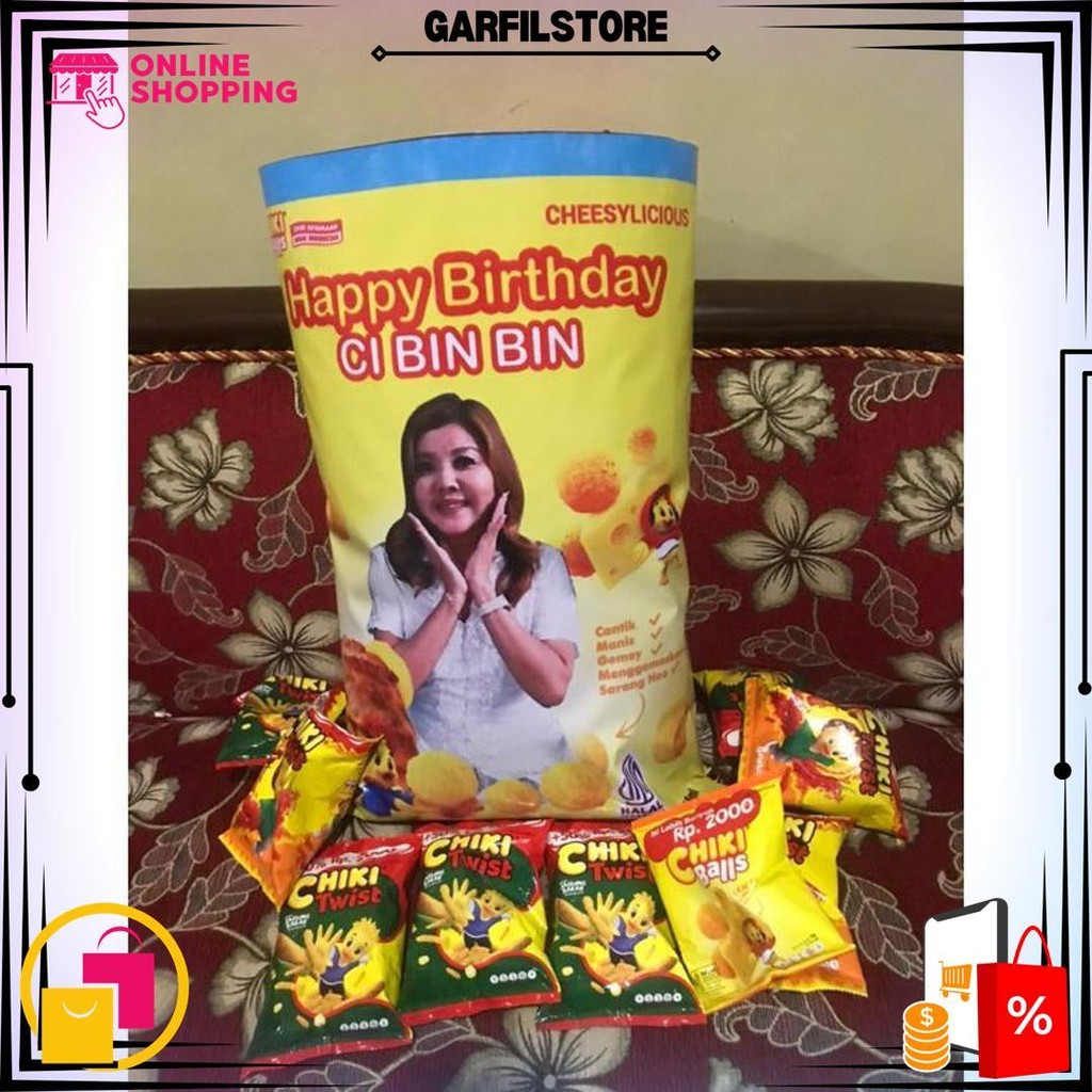 

Hampers 1 Hari Jadi Kado Custom Chiki Jumbo Viral D Terlaris