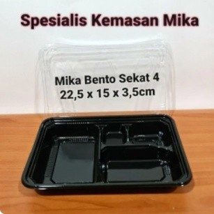 TERLARIS MIKA BENTO SEKAT 4 POLOS / TRAY BENTO SEKAT 4 POLOS / BOX BENTO [ ISI 50 SET ] MURAH!!!
