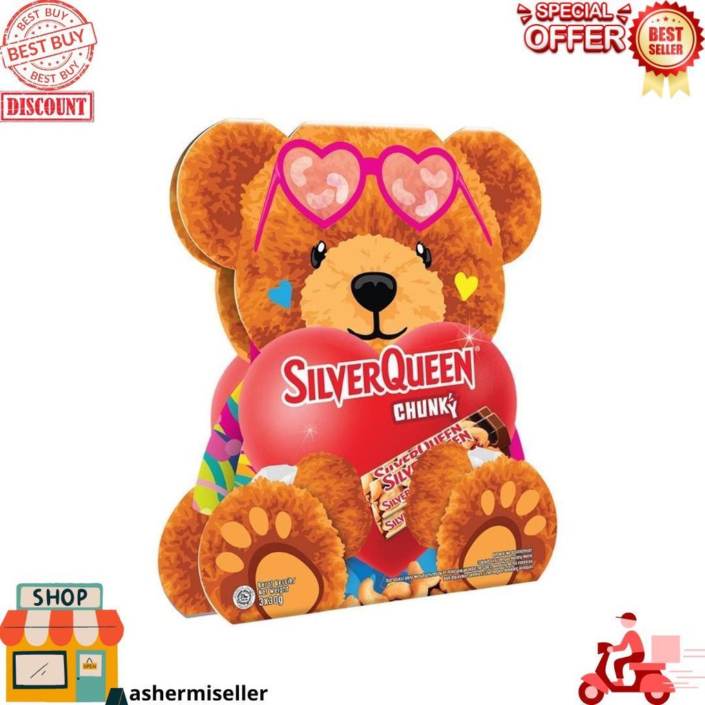 

Ready Silverqueen Chunkybar Valentine Bear Isi Mede 3 Pcs 26Gr D Cod