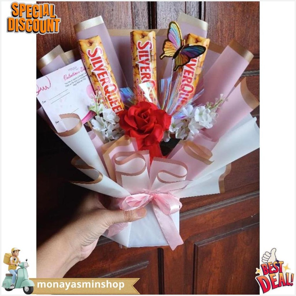 

Buket Coklat Kupu Mawar Valentine / Buket Valentine Premium Bisa Cod