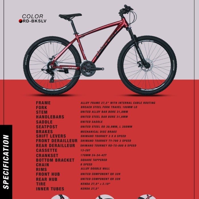 Sepeda MTB 27.5 inch UNITED ELBRUZ New