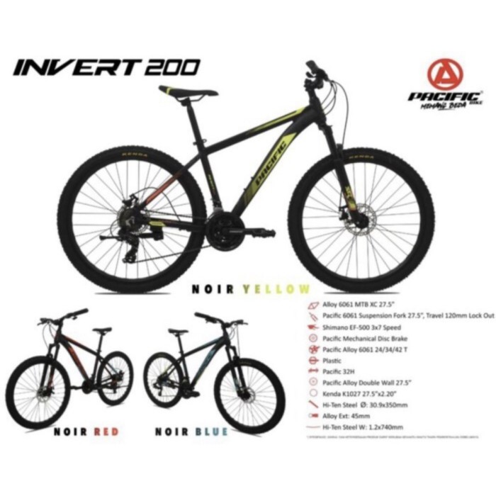 Mtb Pacific Invert 200 Alloy 21 Speed Disc 27.5 inch