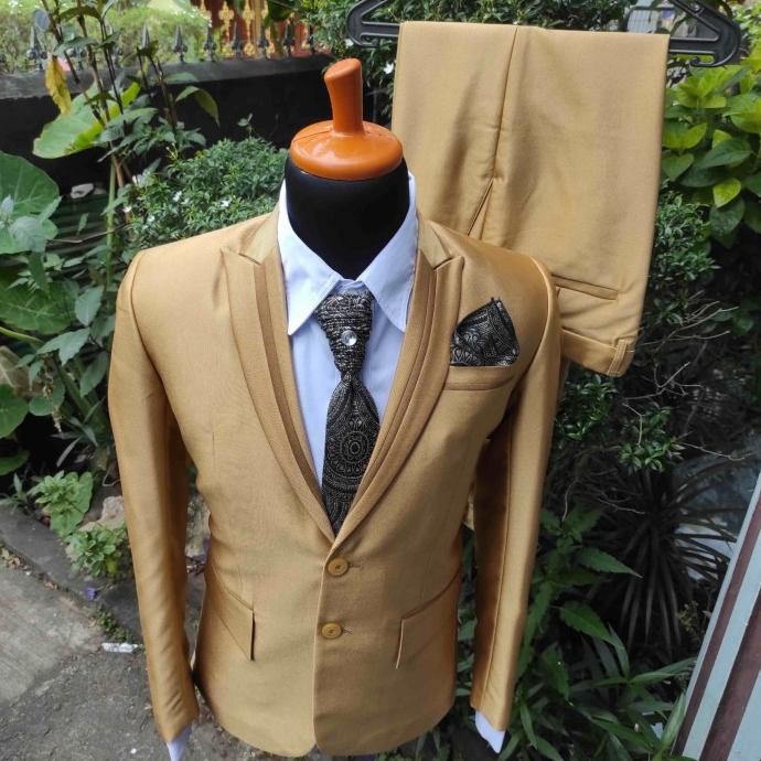 Murah 1 Setel Jas Dngn Celananya + Dasi Poket Kerut Dan Sapu Tangannya Jas