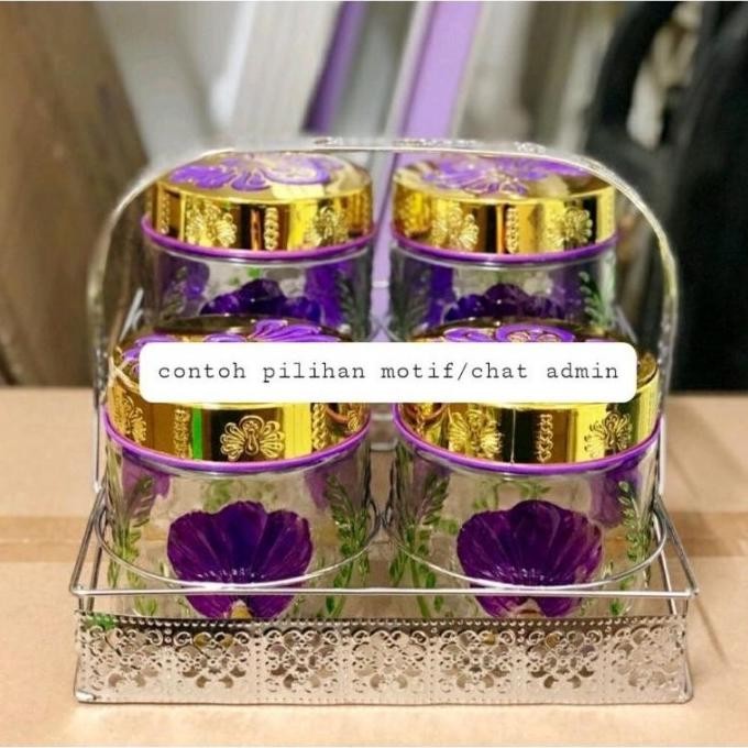 TOPLES KACA ISI 4 + RAK / TOPLES IDUL FITRI / TOPLES LEBARAN