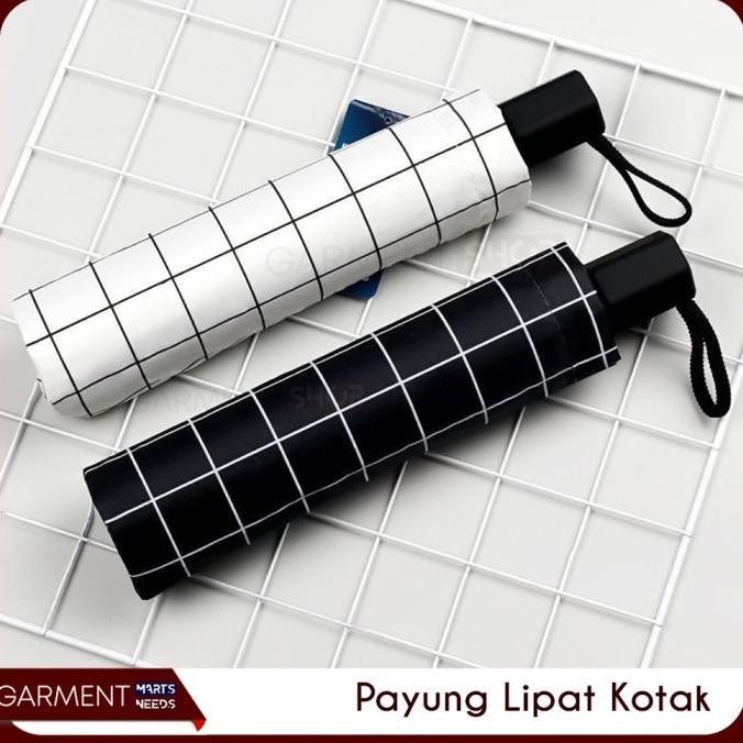 *#*#*#*#] Payung Motif Kotak Estetik Lipat Anti Sinar UV Matahari Umbrella