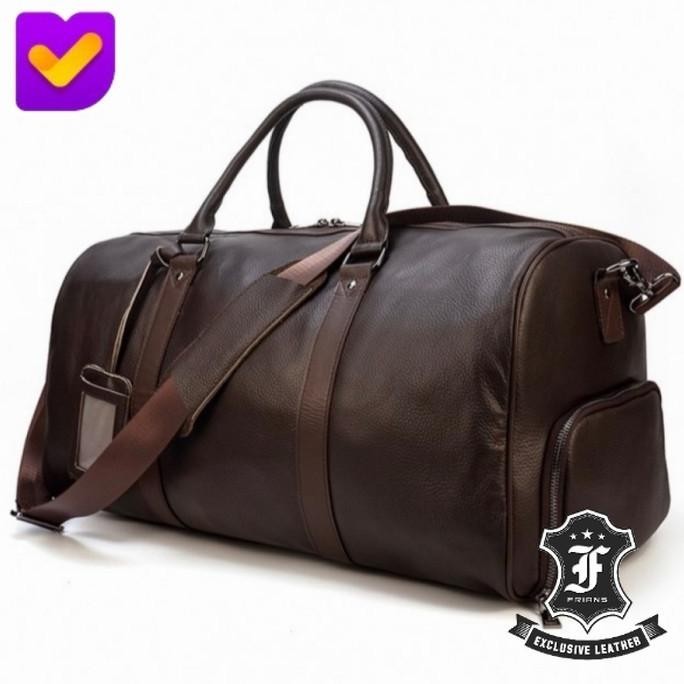 Duffel Bag Leather Travel Bag Tas Koper Kulit Asli 100%Halus Premium