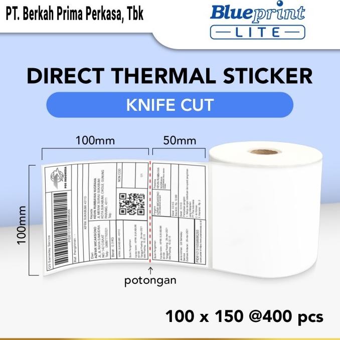 

Direct Thermal Sticker Resi BLUEPRINT Lite 100x150 mm 400Pcs Knife Cut