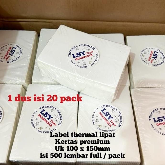 

kertas thermal 100 x 150mm A6 isi 500 lembar( 1 dus isi 20pack lipat )