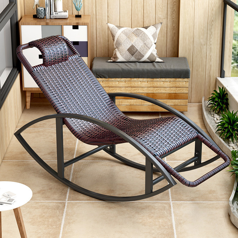 Rocking Chair Balcony Home Leisure Chair Rattan Lazy Chair