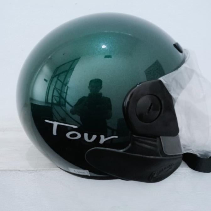 Helm Agv Vision Half Face Warna Hijau Murah Zei_Sei