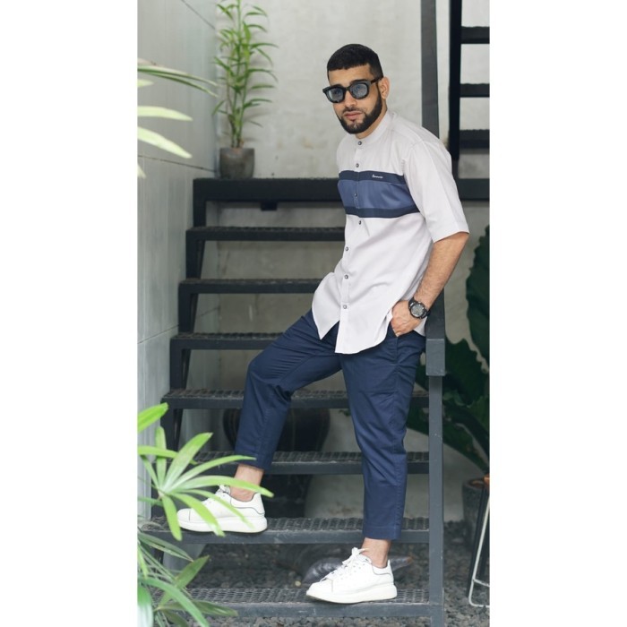 Samase Kemko Cut & Sew T010 Kemeja Koko Pria Lengan Pendek #Gratisongkir #Sale #Discount