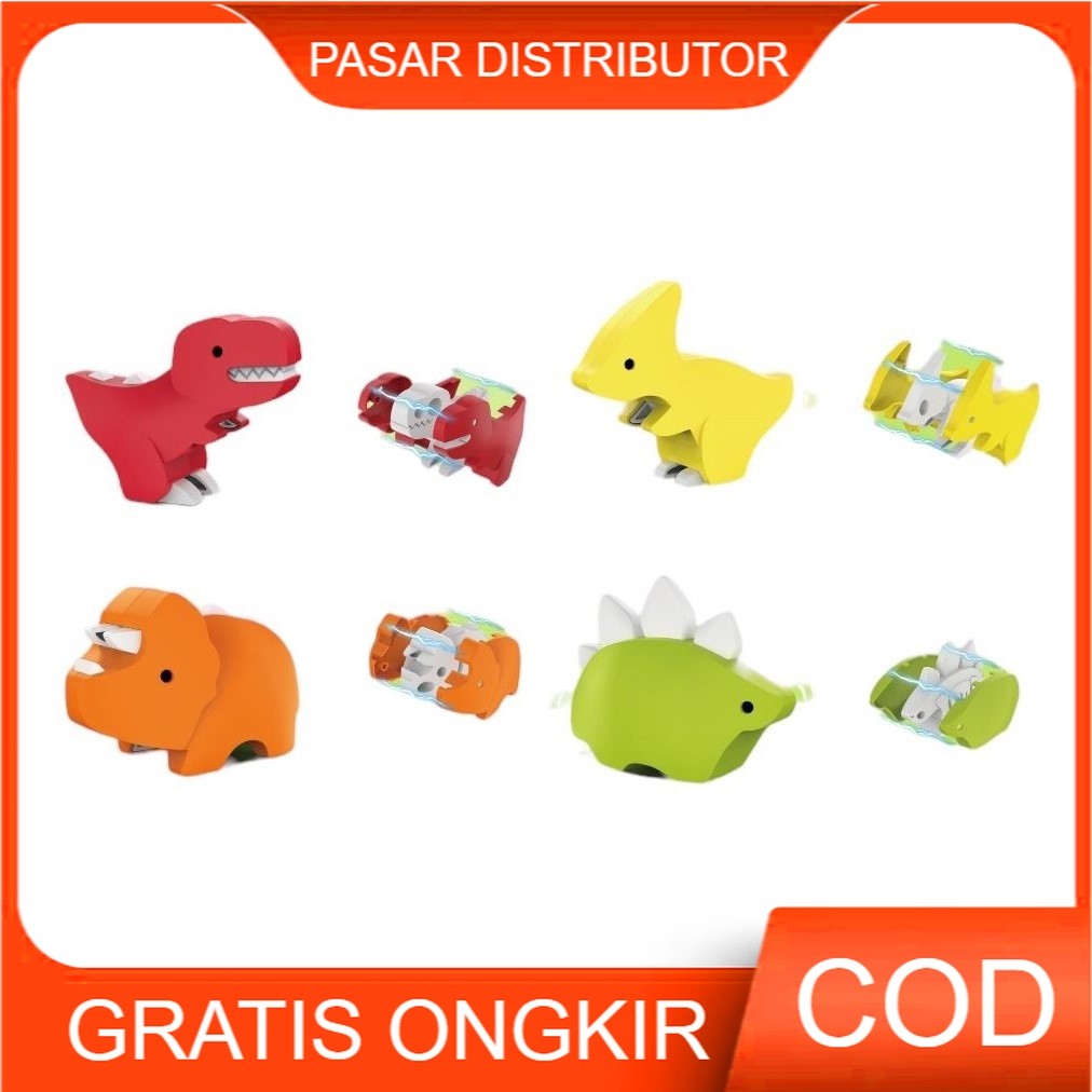 Mainan Anak DINO CASING MAGNETIC 3D DIY Bongkar Pasang Dinosaur Anak