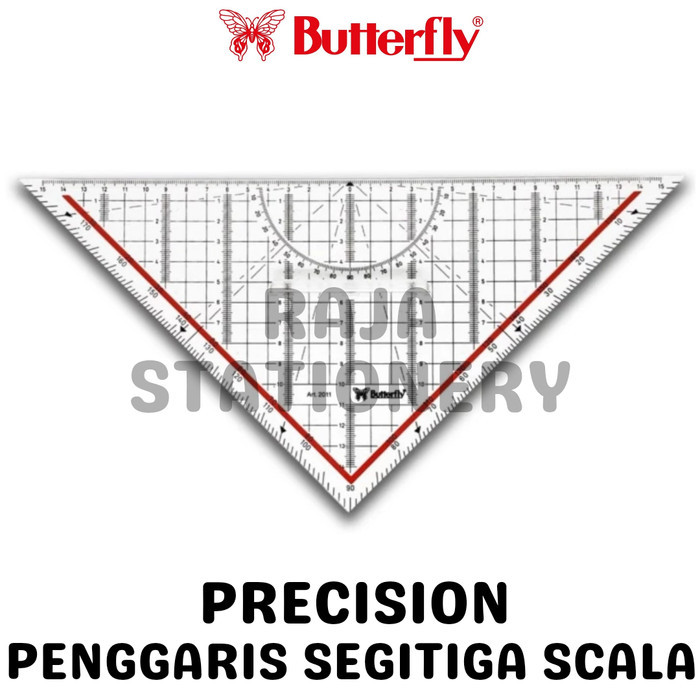 

Butterfly Triangular Ruler 30Cm Precision Scala 90 Technic / Penggaris Butterfly Sudut 30Cm Scala