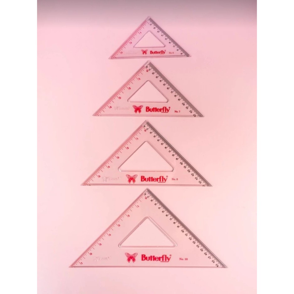 

Butterfly Triangular Ruler Set 14Cm 23Cm 90 No.6 No.8 / Penggaris Butterfly Sudut Segitiga Panjang