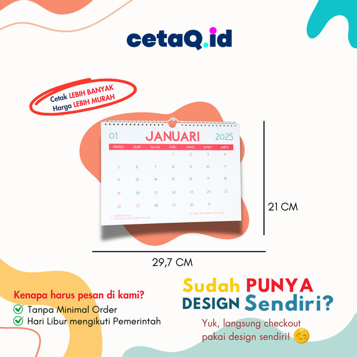 

Kalender Dinding Spiral A4 12 Lembar Cetak Kalender Custom