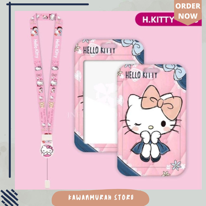 

Lanyard Id Card Motif Hello Kitty Lucu / Nametag Holder Hello Kitty
