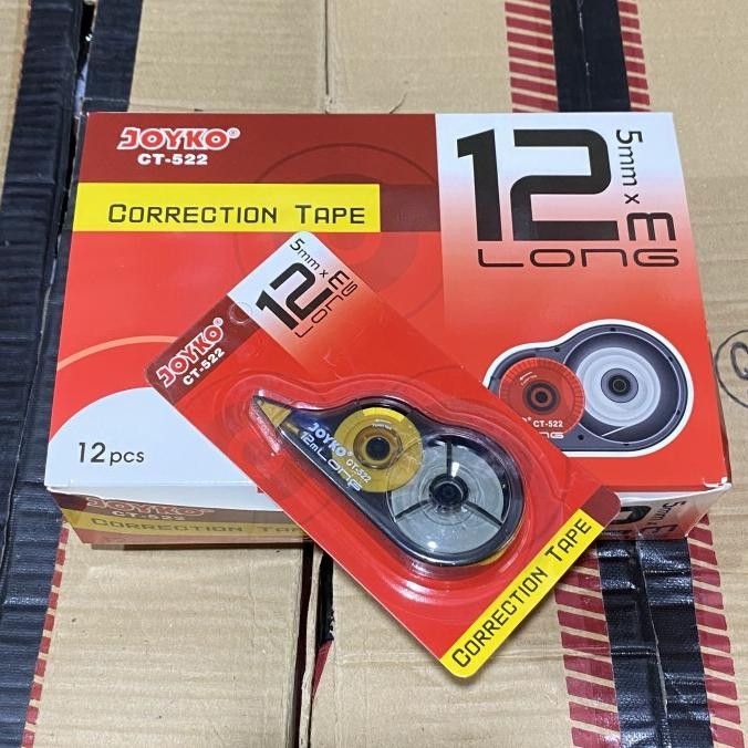 

[1 Box Isi 12 Pcs] Joyko Correction Tape / Tipx Tipex Kertas CT 523