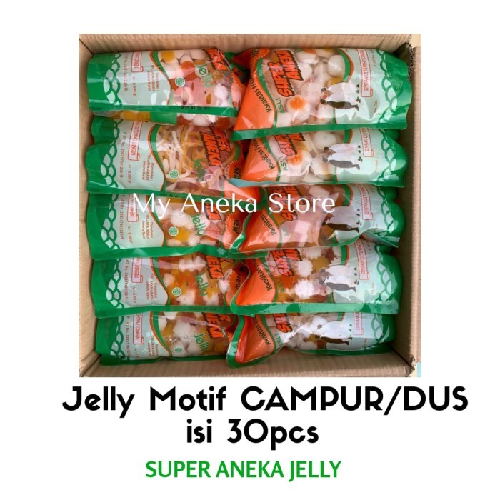 

JELLY MOTIF CAMPUR 500GR PER DUS ISI 30PCS SUPER ANEKA JELLY
