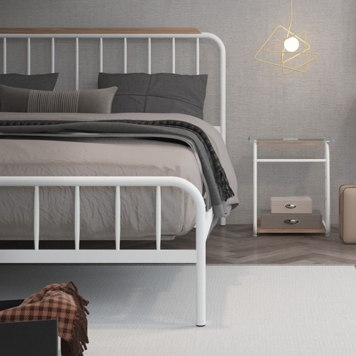 Ranjang besi divan retro vintage minimalis kekinian mrn putih Bandung