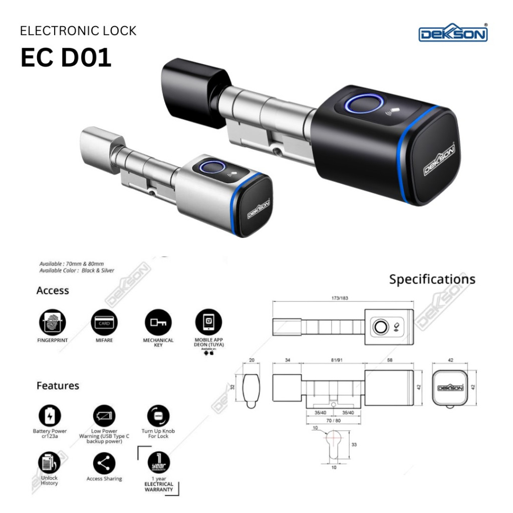 ELECTRONIC CYLINDER DEKKSON EC D01