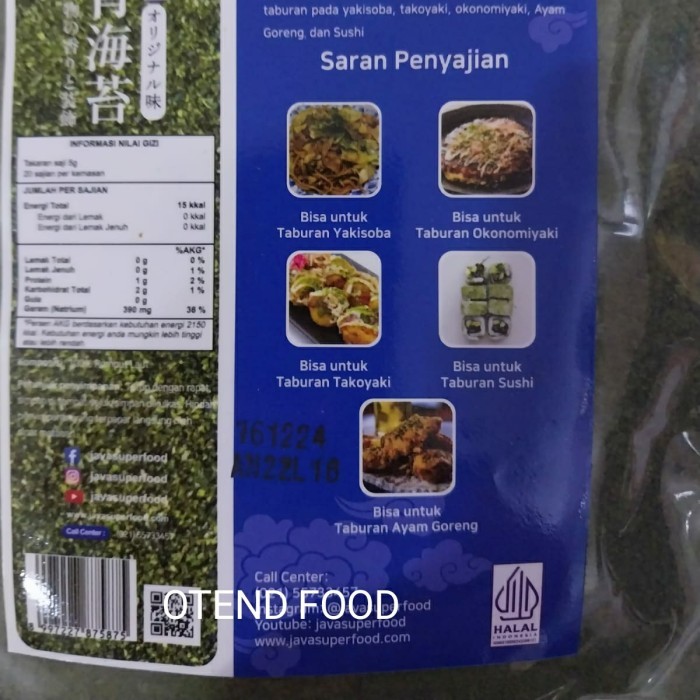 

SALE TERLARIS AO NORI BUBUK NORI - 100GR READYY