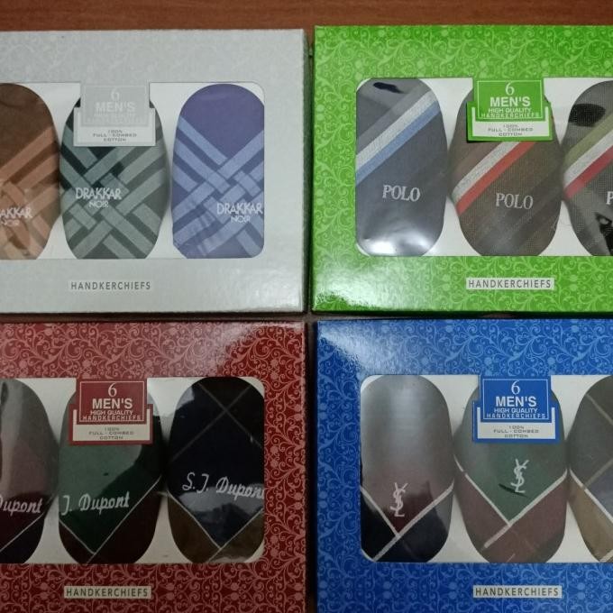 Sapu tangan Pria Katun PREMIUM isi 6pcs