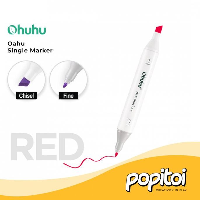 

HARGA DISKON OHUHU SINGLE Oahu (Fine & Chisel) - RED SERIES | 322 Colors Refill Marker Satuan