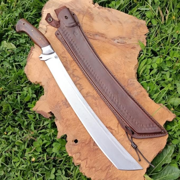 GOLOK KOPAK RAWING KEREN BAJA PER PB40 SARUNG KULIT ASLI READY