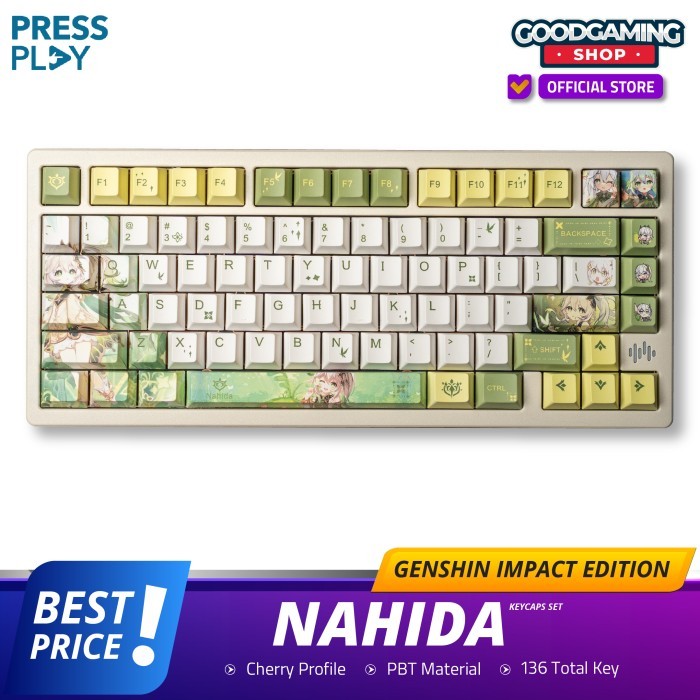 Press Play Nahida Keycaps Pbt Cherry Profile