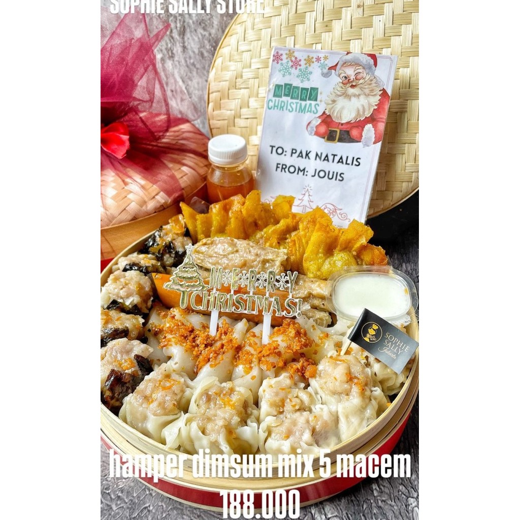

HAMPERS DIMSUM SIOMAY AYAM / IKAN / MIX 5 MACAM PAKET NATAL / CHRISTMAS EDITION - READY
