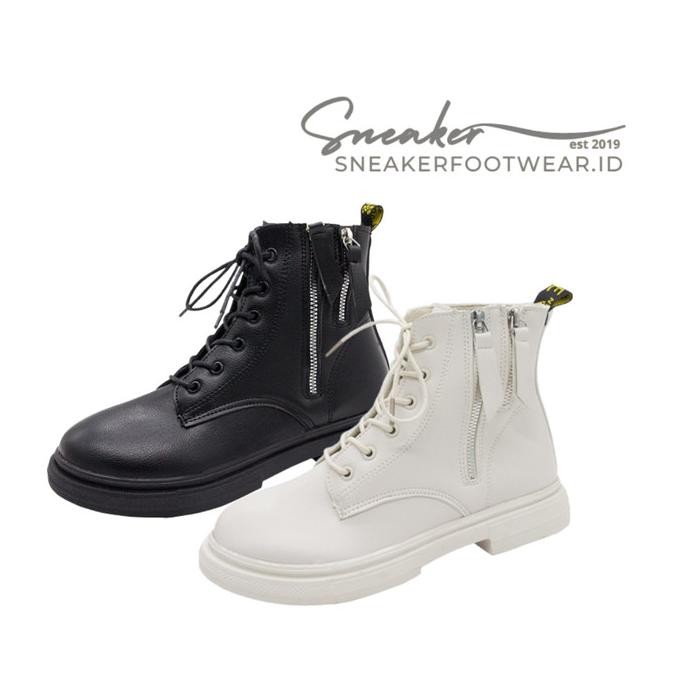 Sepatu Boots Flats Wanita Kulit Premium Import 237
