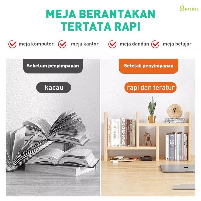 Rak Buku Atas Meja Rak Portable Minimalis Meja rak buku kokoh