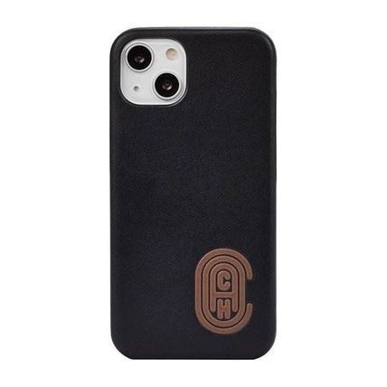 COACH Case iPhone 13 Slim Wrap Black Brown Logo En Cuir Original RESMI