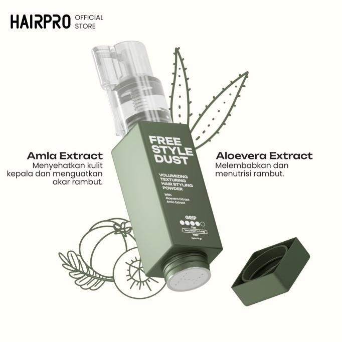 Hairpro Freestyle Dust 2 In 1 - Hair Powder Styling & Volumizing 10Gr Untuk Memberikan Volume Pada R