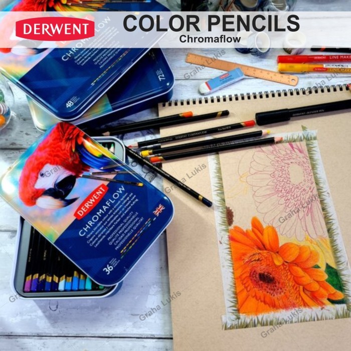 

SALE TERLARIS DERWENT CHROMAFLOW COLOR PENCIL / PENSIL WARNA SET METAL TIN READYY
