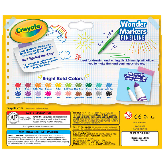 

SALE TERLARIS CRAYOLA 20CT COLORS WONDER MARKERS READYY