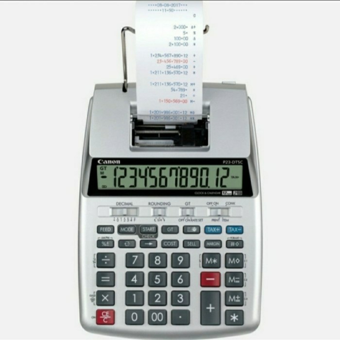 

KALKULATOR PRINT CANON P23 DTC + Adaptor - Printing Calculator P-23DTC