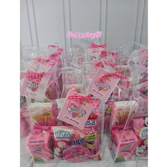 

Paket Snack Tema Pink Premium Tas Mika