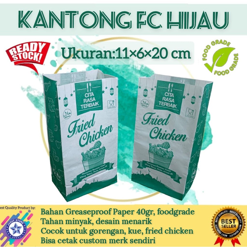 

50Pcs Kantong Kertas Makanan, Paper Bag Makanan, Paperbag Foodgrade