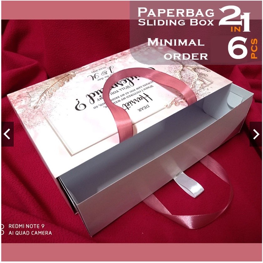 Sliding Bag Sliding Box Bridesmaid Landscape - Tas Kertas + Soft Box (Paperbag+Box) Idul Fitri