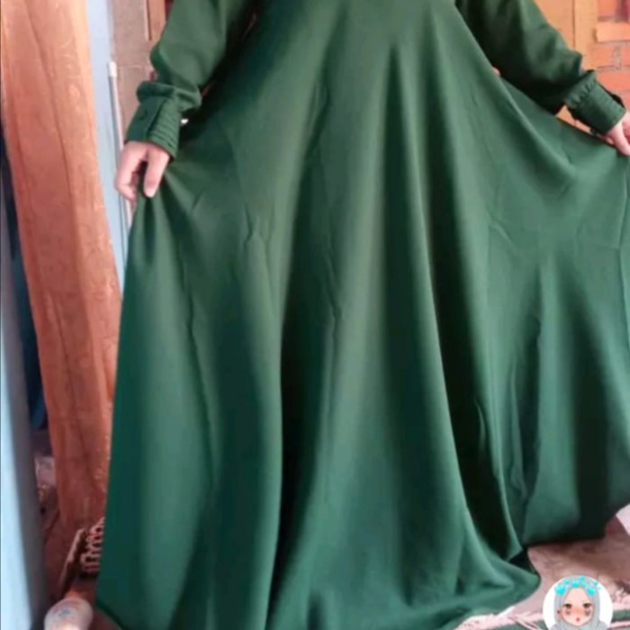 Murah Gamis hijau botol polos premium-gamis wanita polos hijau tua-gamis Non COD